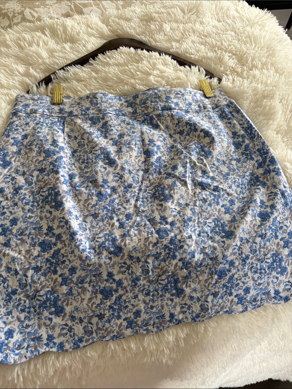 Counterparts Blue and White Floral Mini Skirt